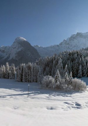 au dessus du hameau les Chosalets avec la Pointe du Tuet et le Criou en arrière plan