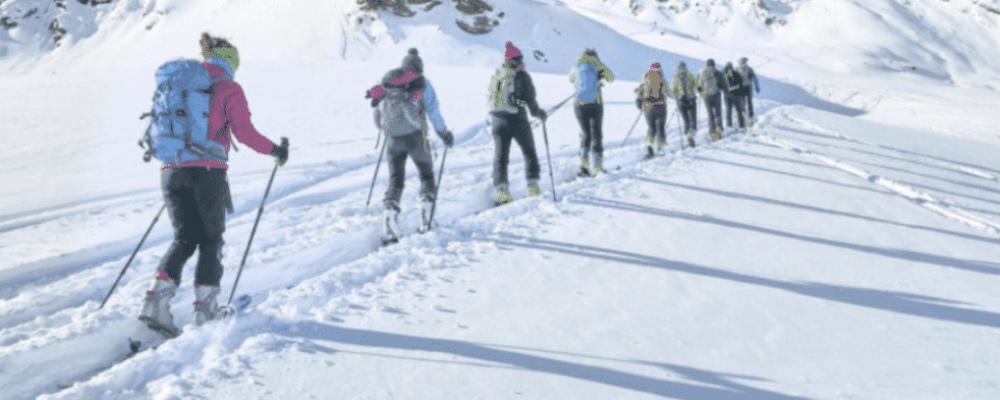 Ski de randonnée en groupe à Samoëns