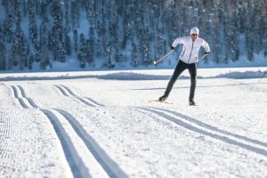 Cross-country,Skiing,Skating,Technique,Practiced,By,Man