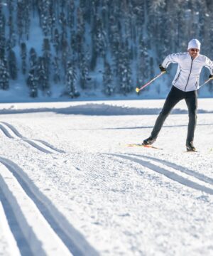 Cross-country,Skiing,Skating,Technique,Practiced,By,Man