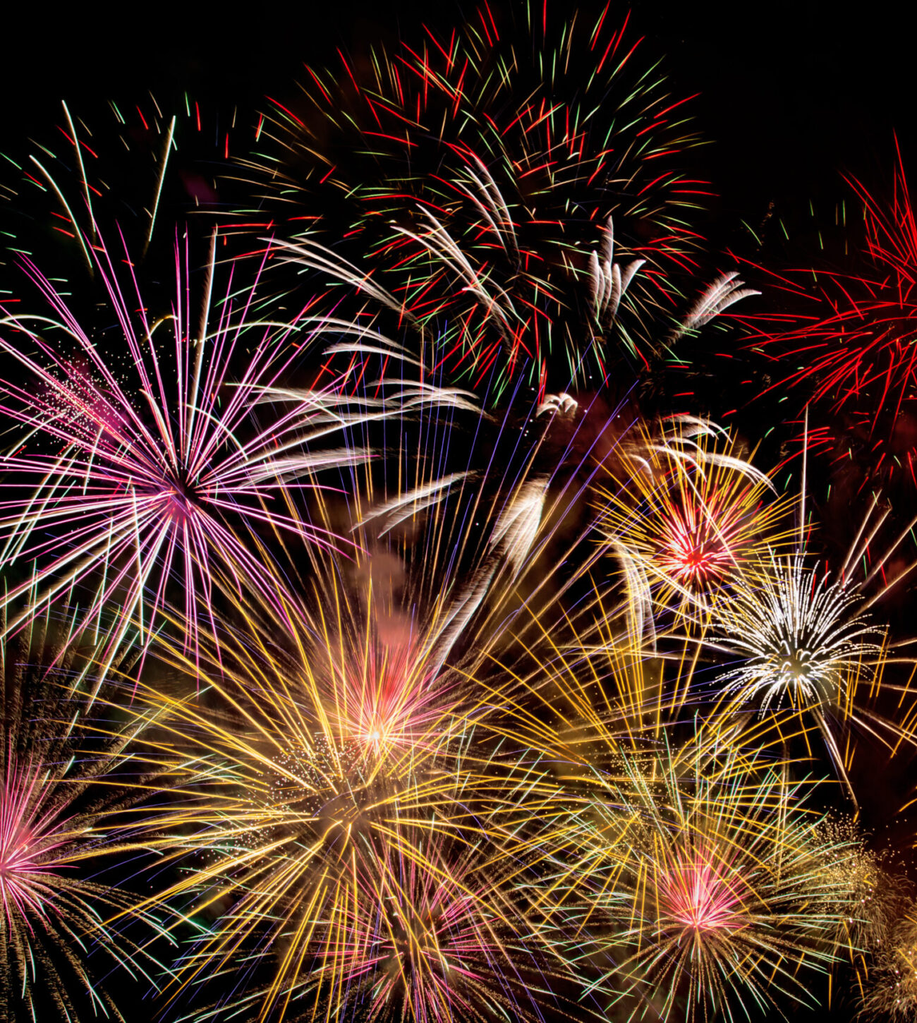 Fireworks,Celebration,At,Night,On,New,Year,And,Copy,Space